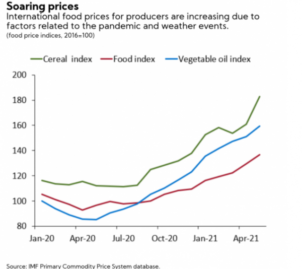 τιμές τροφίμων, ΔΝΤ