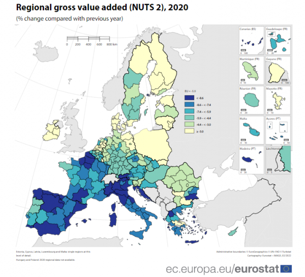 προστιθέμενη αξία, περιφέρειες, Eurostat