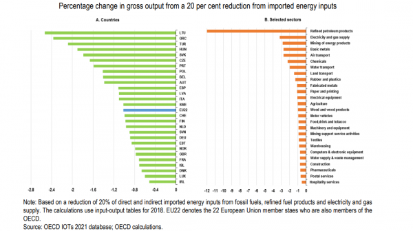 ΟΟΣΑ, μείωση ενεργειακών εισαγωγών