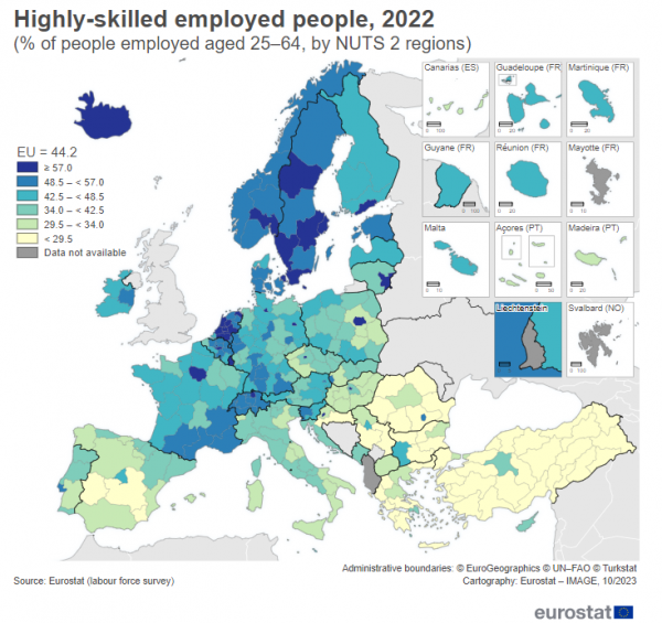 eurostat, εξειδικευμένοι εργαζόμενοι