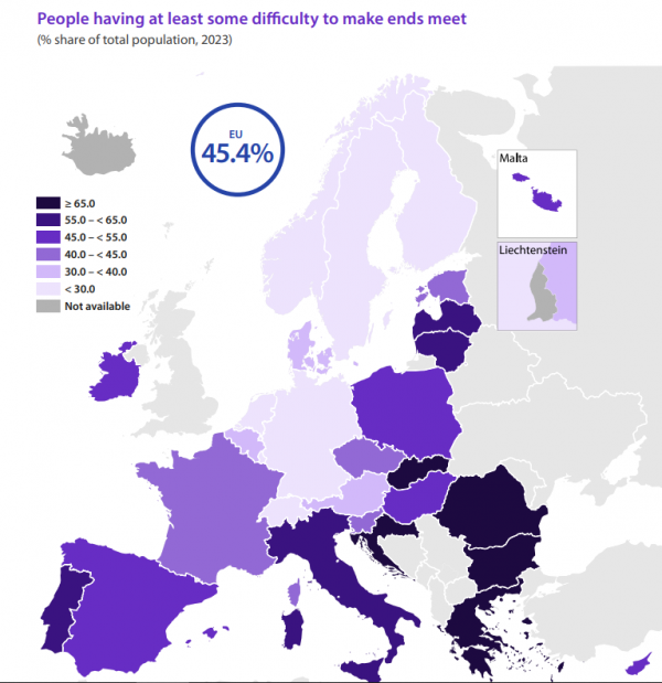 Eurostat, δυσκολία κάλυψης αναγκών