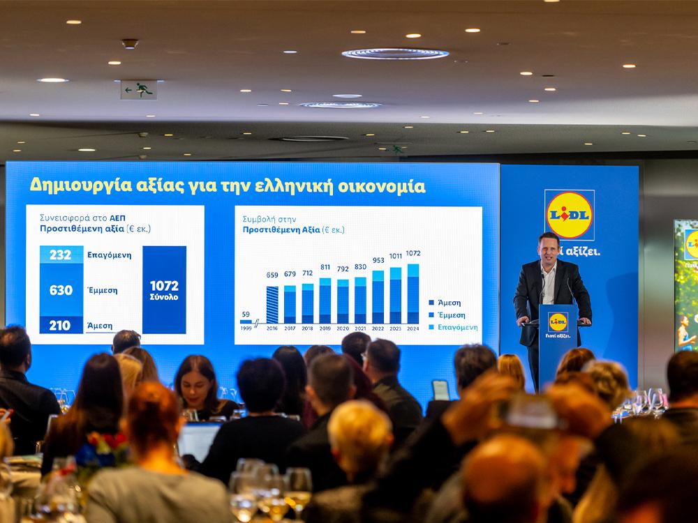 Στιγμιότυπο από την εκδήλωση (Martin Brandenburger, CEO & Πρόεδρος Διοίκησης, Lidl Ελλάς)