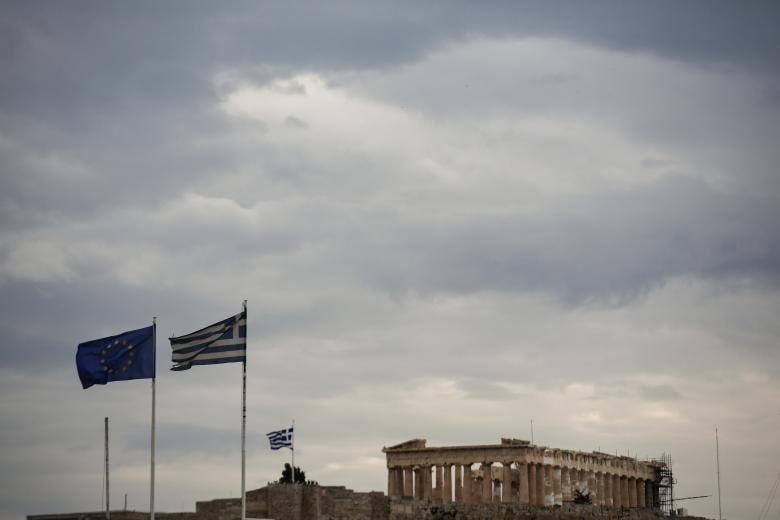 Σημαίες Ελλάδας και ΕΕ στην Ακρόπολη / Πηγή: AP
