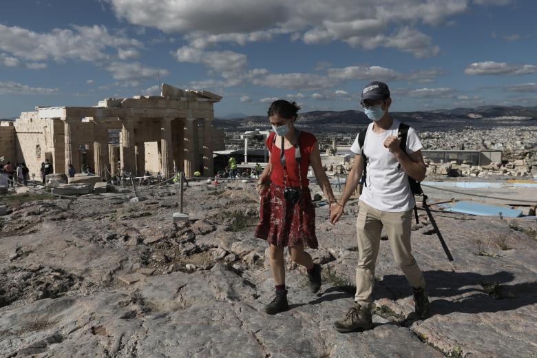 Τουρίστες στην Ακρόπολη