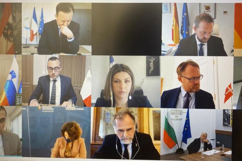 Η υφυπουργός Τουρισμού Σοφία Ζαχαράκη στην τηλεδιάσκεψη υπουργών και υφυπουργών Τουρισμού της ΕΕ 