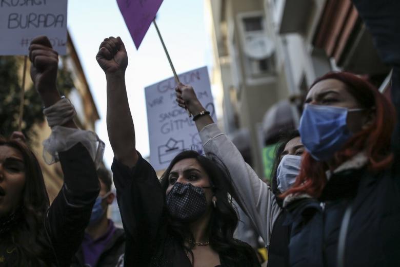 Διαδήλωση γυναικών στη Τουρκία / Πηγή: AP