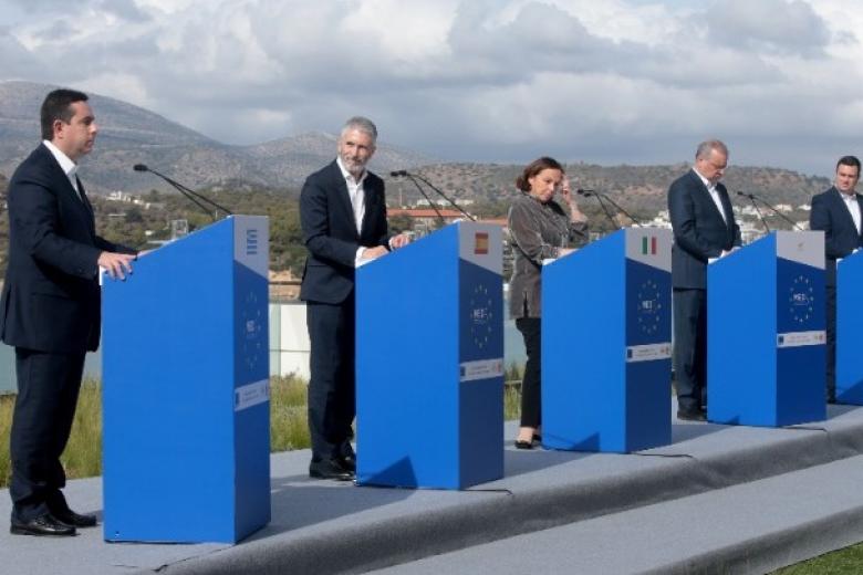 Οι υπουργοί Εσωτερικών και Μετανάστευσης των πέντε χωρών του ευρωπαϊκού νότου/ Πηγή: ΑΠΕ-ΜΠΕ