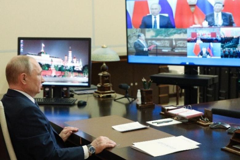 Ο Ρώσος πρόεδρος Βλαντιμίρ Πούτιν - Τηλεδιάσκεψη / Πηγή: ΑΠΕ-ΜΠΕ