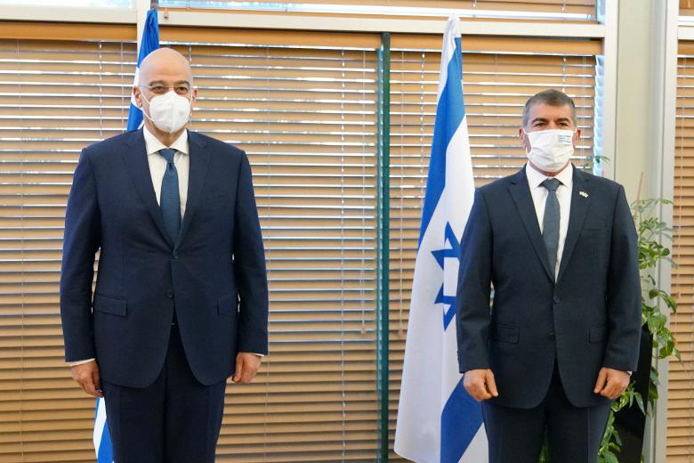 Ο υπουργός Εξωτερικών, Νίκος Δένδιας και ο Ισραηλινός ομόλογός του Gabi Ashkenazi / Πηγή: Eurokinissi
