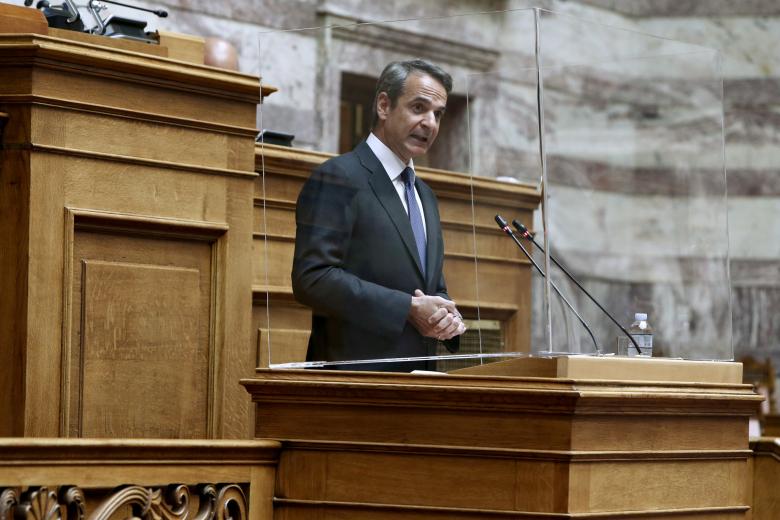 Ο Κυριάκος Μητσοτάκης μιλά στη συνεδρίαση της ΚΟ της Νέας Δημοκρατίας