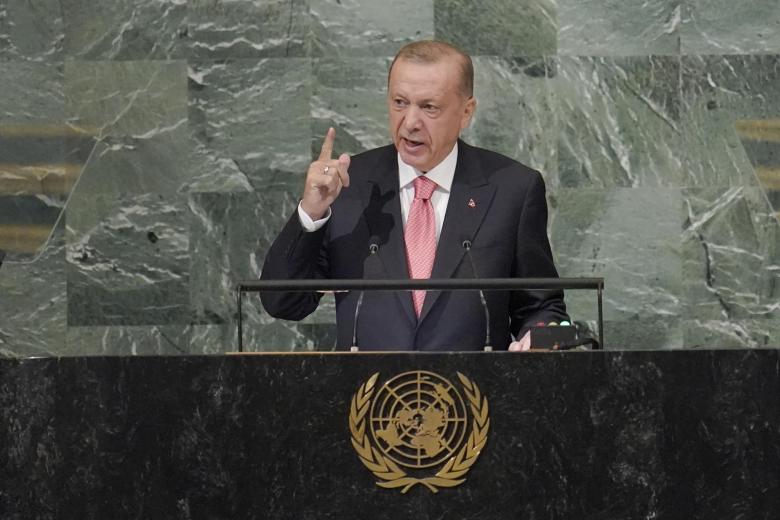 Ο Ερντογάν κατά την ομιλία του στη Γενική Συνέλευση του ΟΗΕ