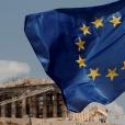 Σημαία της ΕΕ με θέα την Ακρόπολη / Πηγή: AP