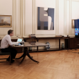 Ο πρωθυπουργός Κυριάκος Μητσοτάκης στη τηλεδιάσκεψη του Ευρωπαϊκού Συμβουλίου / Πηγή: ΑΠΕ-ΜΠΕ