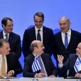 Στιγμιότυπο από την υπογραφή συμφωνίας για τον EastMed